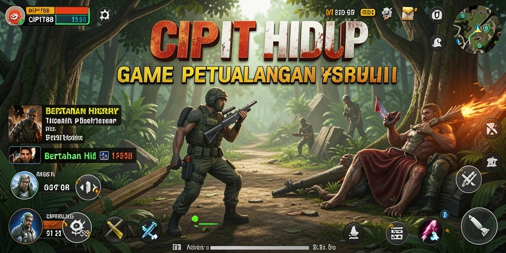 Tampilan antarmuka permainan CIPIT88 dengan elemen bertahan hidup yang menarik.