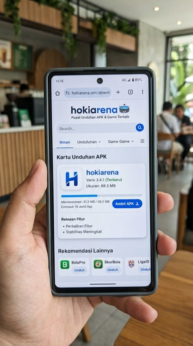 Tampilan halaman APK hokiarena